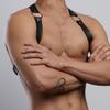 Men's Leather Body Harness with Adjustable Straps and Metal O-Rings for Fashion, Parties, and Clubwear