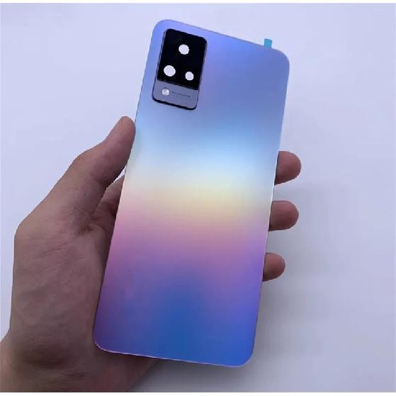 V 21 ház Vivo V21 4G 5G 6,44" akkumulátor fedél javítása Cserélje ki a hátsó ajtó telefon hátsó + logó kamera lencséje