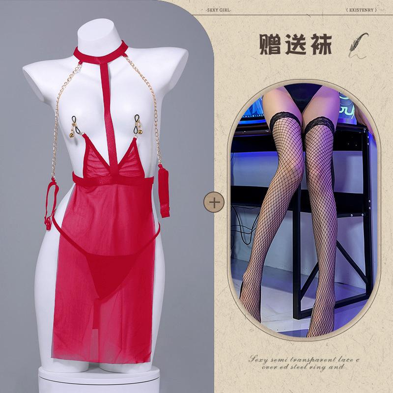 Sexy ODM Bodysuits Underwear Mesh Perspective Uniform Temptation Milk Leakage Passion Non-Release Sm Gown Pajamas Female Qqny