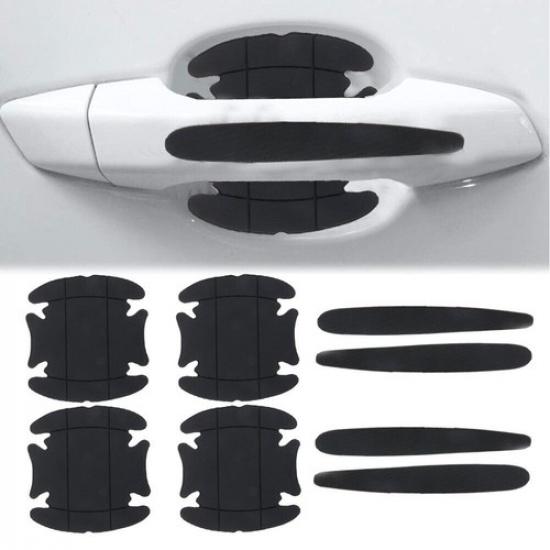 8pcs Black Car Door Handle Bowl Cover Protector Anti Scratch Sticker Accessories