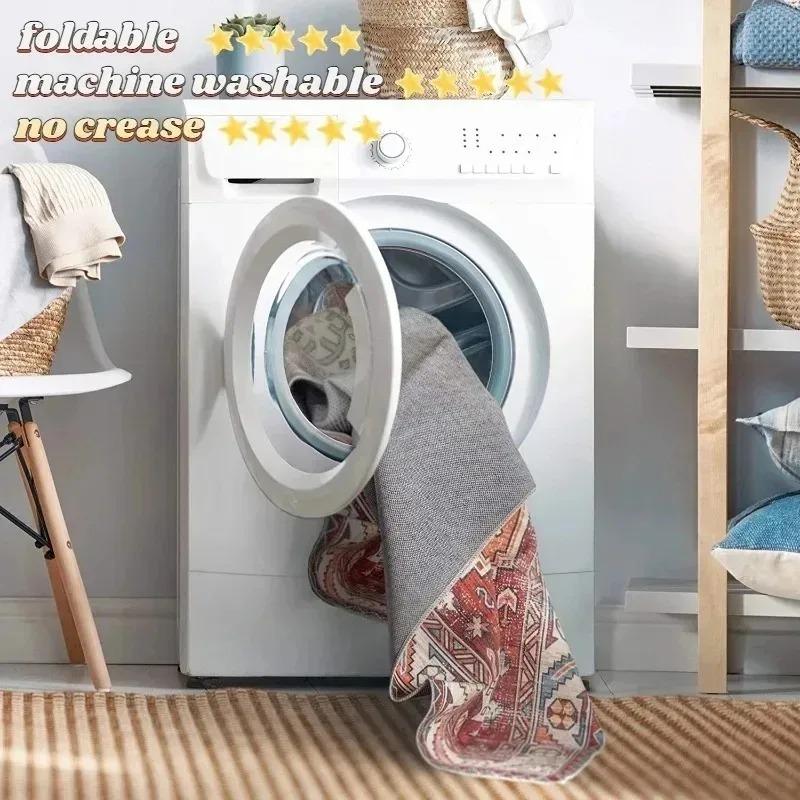 Luxury Fashion Floral Living Room Carpet Machine Washable Non-slip Bedroom Soft Rug Home Decoration Coffee Table Sofa Floor Mat