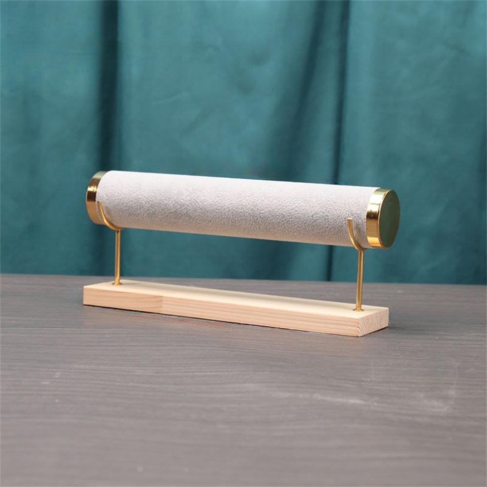 Fashion Bracelet Display Stand Single Layer Necklace Bangle Headband Watches Jewelry Storage Rack With Wooden Base Counter Props