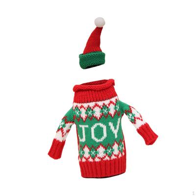 Adorno Cubre Botella de Vino Navideño Decoración Mesa Cena Lindo Suéter de Punto para