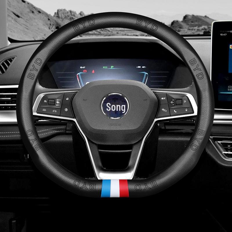 Leather Steering Wheel Cover for BYD Song Pro, Song MAX, Tang, Qin Pro, Han, Yuan, Song PLUS Models