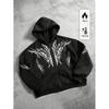 Womens Oversized Hoodie Red Skull Print Streetwear Loose Fit Casual Sweatshirt