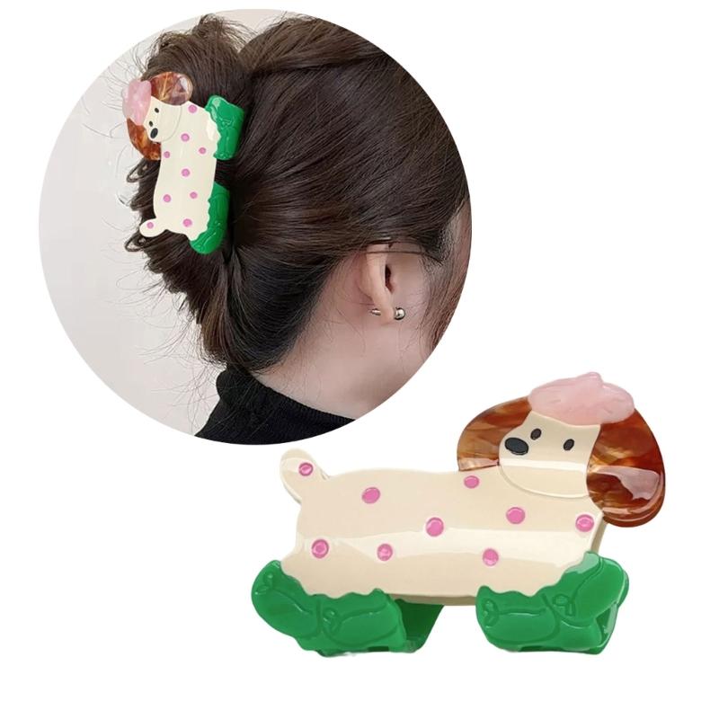 Cartoon Dog Shaped Hair Clip Claw Strong Grip Barrettes Trendy Hair Accesories for Gym Workouts and Casual Outings