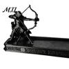 Fantasy Themed Office Desk Decor Incense Holder with Catch Tray, Archer Warrior Figurine Burner, 3D Printed Matte Black Resin Decorative Stick