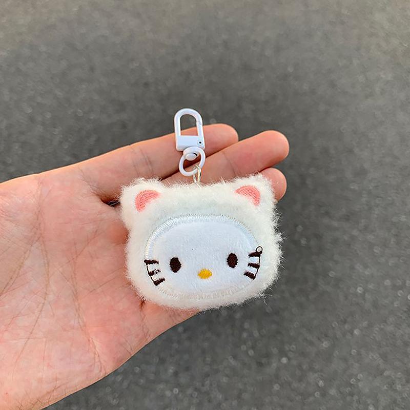 Cartoon Hello Kitty Plush Keychain Cute Cat Plush Doll Key Ring Child Stuffed Toy Couples Backpack Pendant Ornaments Gifts