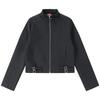 Retro Oversized Jacket Stand Collar Zip Up Coat Unisex Streetwear Casual Outerwear Men Women