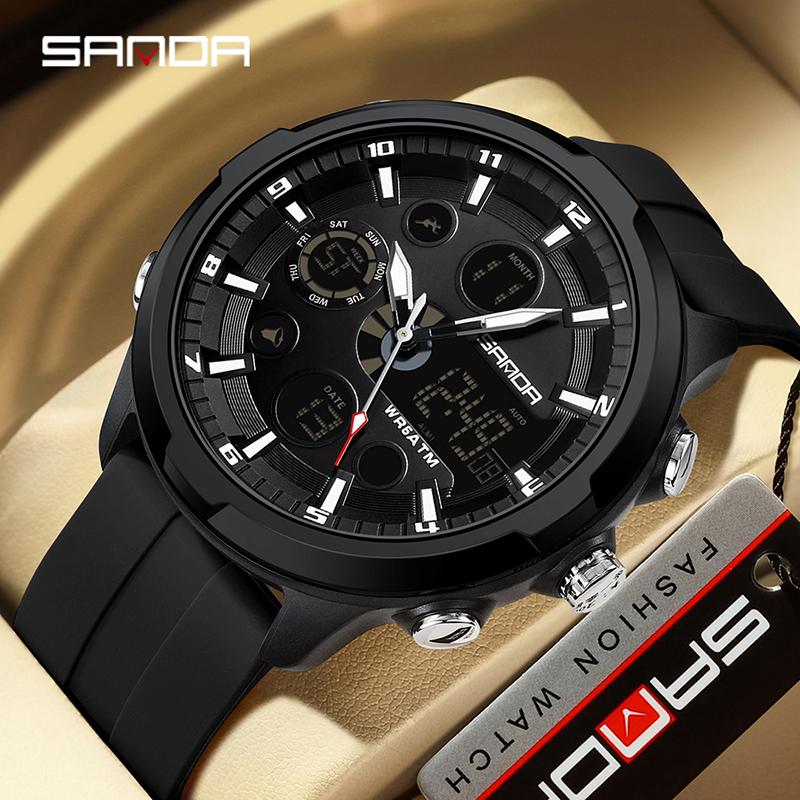 

SANDA Top Brand Sports Military Men s Watches Luxury Digital Watch Relogios Masculino 50M Waterproof Quartz Wristwatch