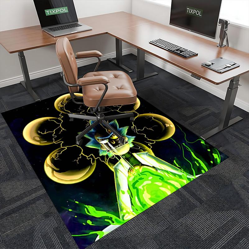 1pc Ricky and Morty Electric Chair Mat: Anime Cartoon Design, Non-Slip Carpet for Office Chairs, Suitable for All Seasons, Ideal as a Gift or Home Dec