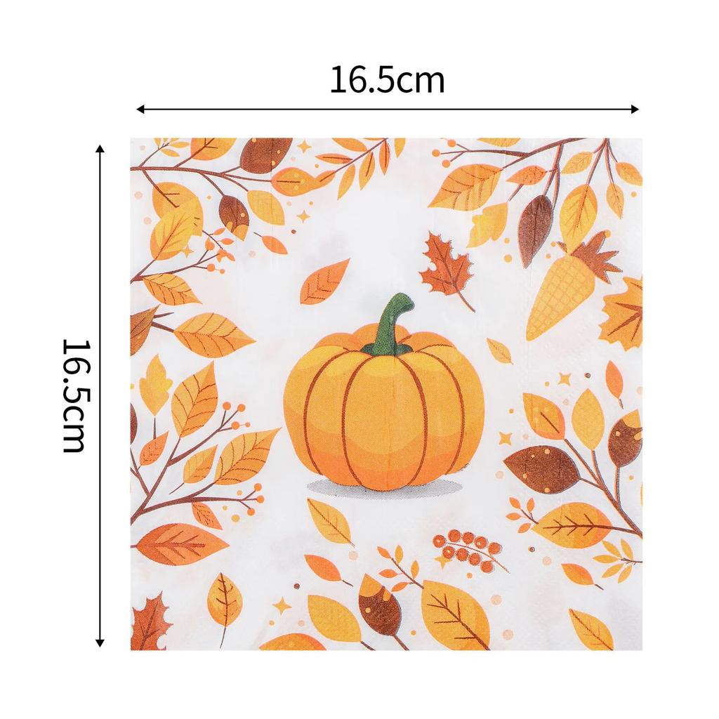 Autumn Maple Leaf Thanksgiving Theme Autumn Pumpkin Tissue Gratitude Festival Party Disposable Paper Napkins