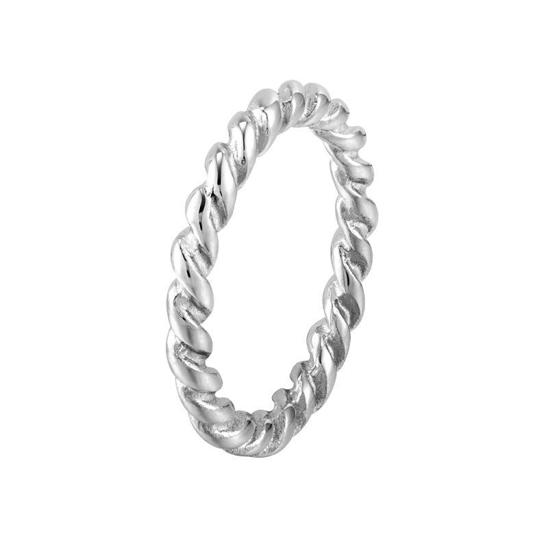 Simple and Extremely Fine Twist Ring Plated Niche Twisted Ring Women's Titanium Steel High Color Retention Jewelry