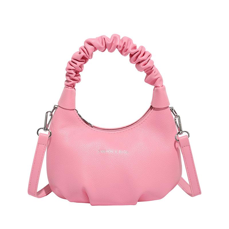 Fashion Pleated Handbag Women's Bag 2025 New Niche Design Messenger Bag Spring and Summer Foreign Style Minimalist Style Shoulder Bag