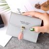 Fashion Leaf Tri-fold Coin Purse Buckle Pendant Thin Wallet New Small Women's Short Student Korean Card Holder Ladies