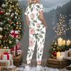 Women Plus Size Rose Printed Nurse Scrub Set V Neck Short Sleeve Pocket Top Long Pants