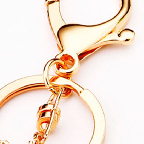 Wealth Horse Car Keyring Rhinestones-Encrusted 3D Zodiac Horse Design Key Chain Metal Charm Bags Keyring