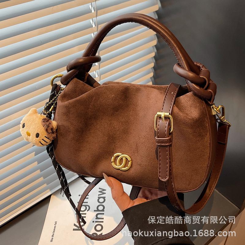Handbag Bag Women's 2025 New Autumn and Winter Fashion High-end Sense Retro Commuter Women's Bag One Shoulder Crossbody Dumpling Bag