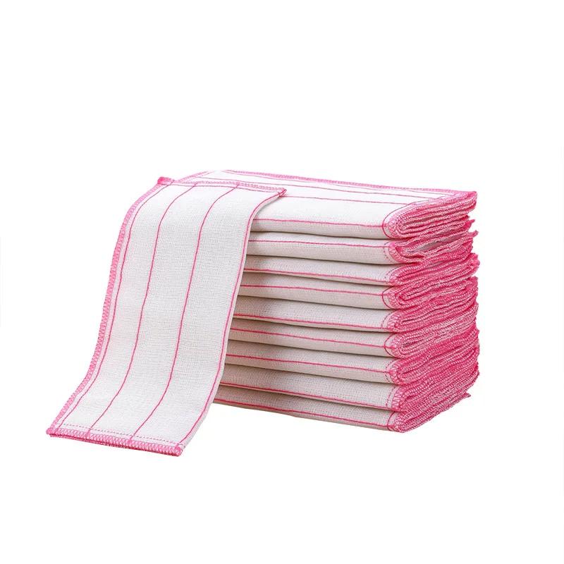 Kitchen Towels Cotton Dishcloth Super Absorbent Non-stick Oil Reusable Cleaning Cloth Daily Dish Towels Household Scouring Rags