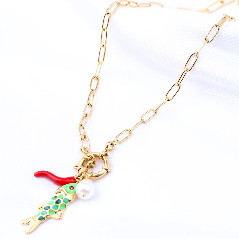European American Christmas Ocean Necklace - Women's Simple Holiday Jewelry Gift