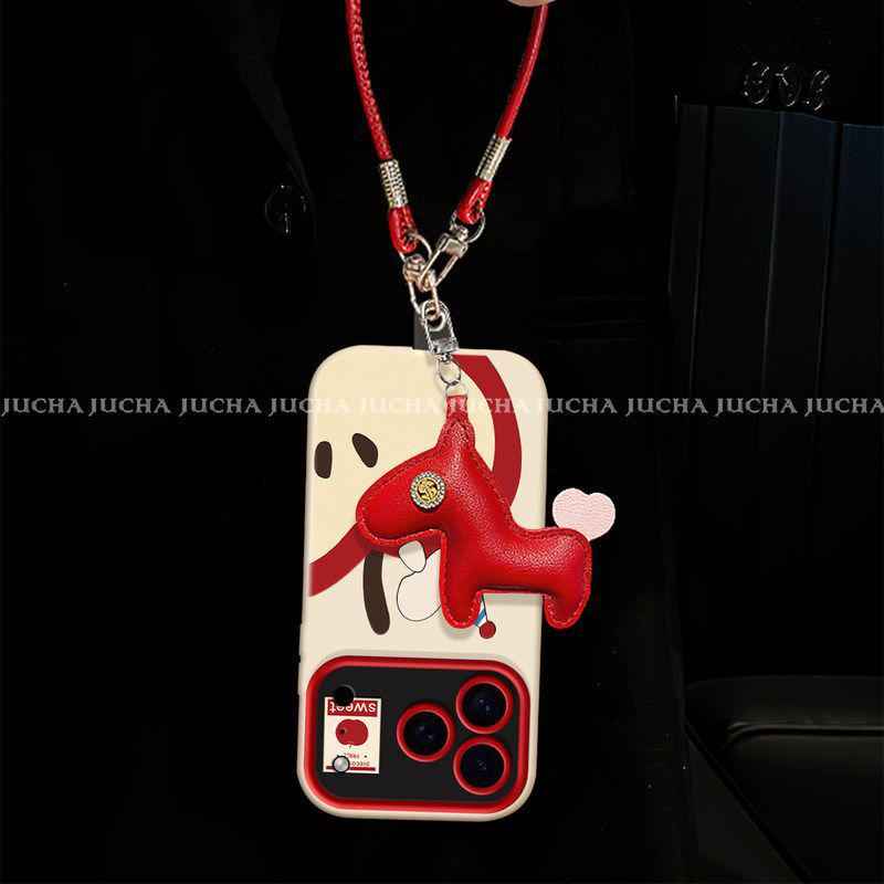 Luxury Lanyard Phone Case for Apple iPhone 15/16 Plus and 17 Pro Max - Elephant Design