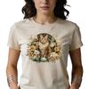 Floral Cat Easter T Shirt Spring Cat Lover Vintage Botanical Tee