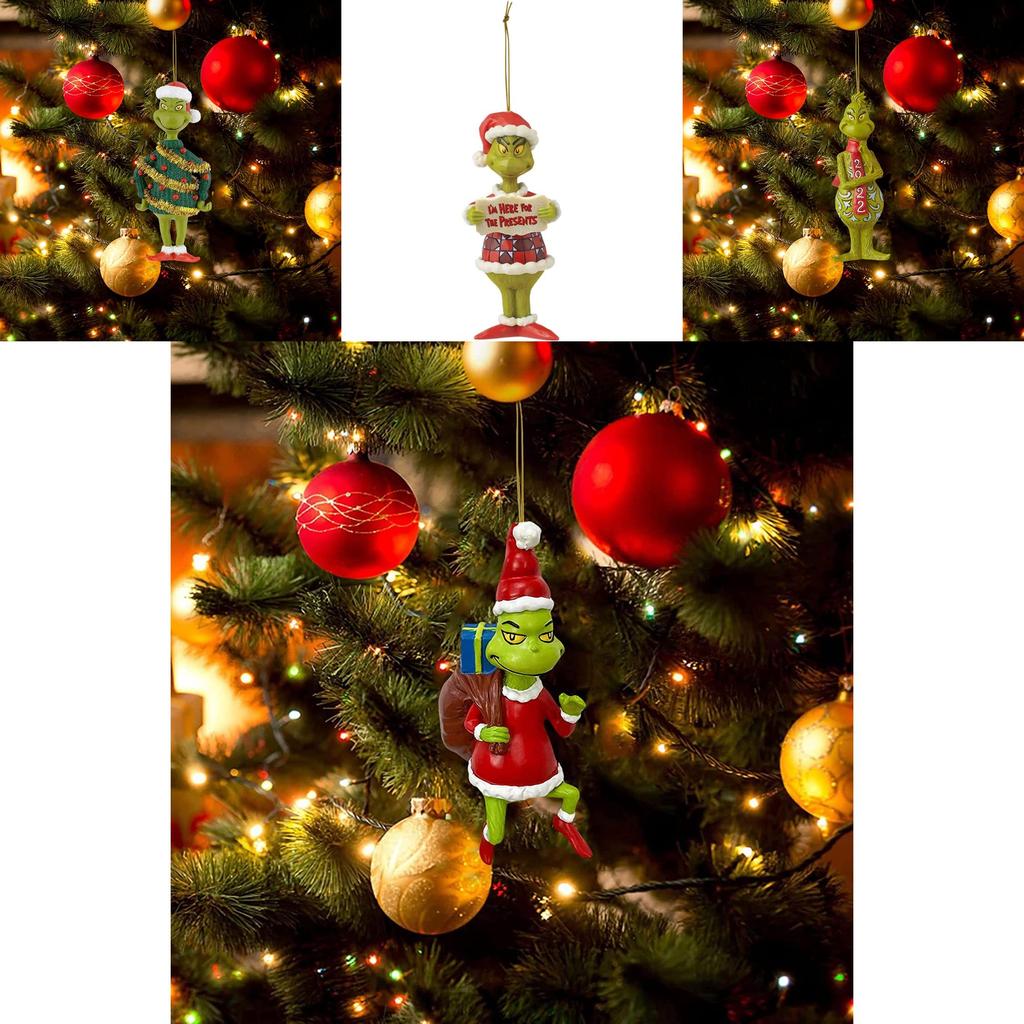 Parti Ev Dekorasyonu İçin Muhteşem The Grinch Noel Ağacı Kolye Süs