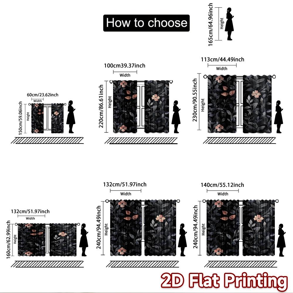 2D flat Photography Backdrop Background cloth Dark Floral Leaves 100% Polyester Festive Holiday Perfect for Suitable for
