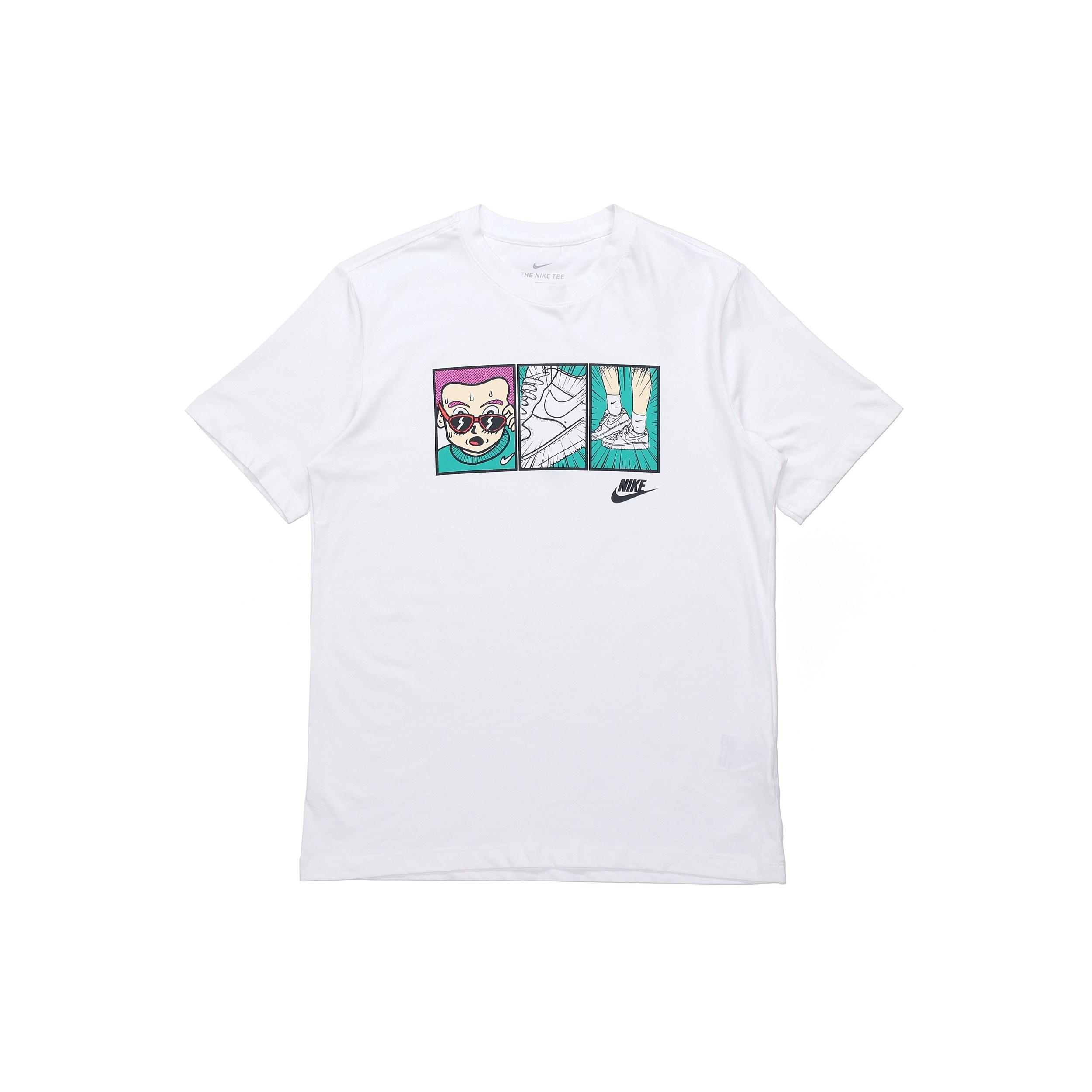 Nike Sportswear NSW AF1 Anime Printing Sports Short Sleeve White Men s DH0012-100 XXL