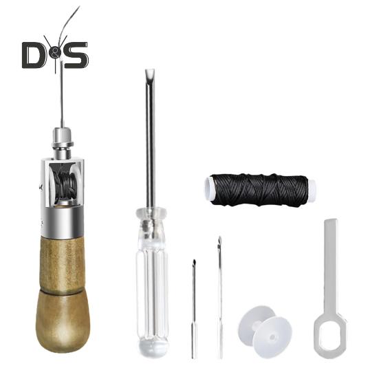 

Набор шила для шитья кожи, ручной швея, набор инструментов для ремонта кожи с иглами, гаечный ключ, отвертка, ручной швейный инструмент для кожи, плотная ткань, кожа своими руками A