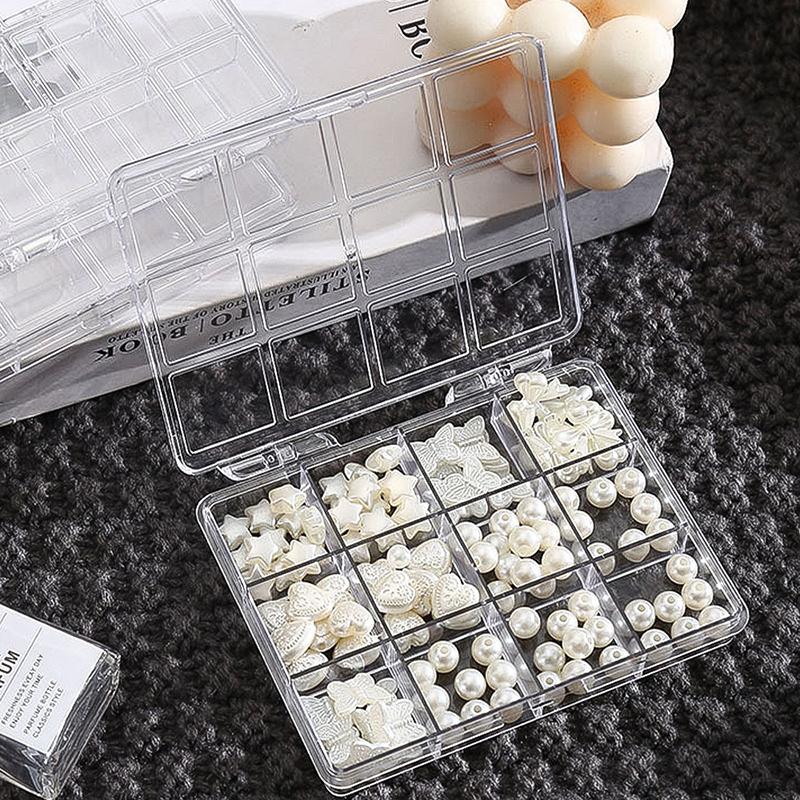 12 przegródek Pudełko do przechowywania narzędzi do paznokci, dekoracji, biżuterii, kart anime, pojemnik, organizer do makijażu, dyspenser, wielofunkcyjne, do sztuki DIY