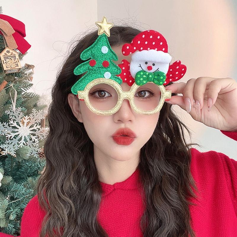 Christmas Holiday Glasses For Kids & Adults Cute Christmas Glasses Frames Xmas Glitter Hairpins Party Favors Goodie Bag Stuffers