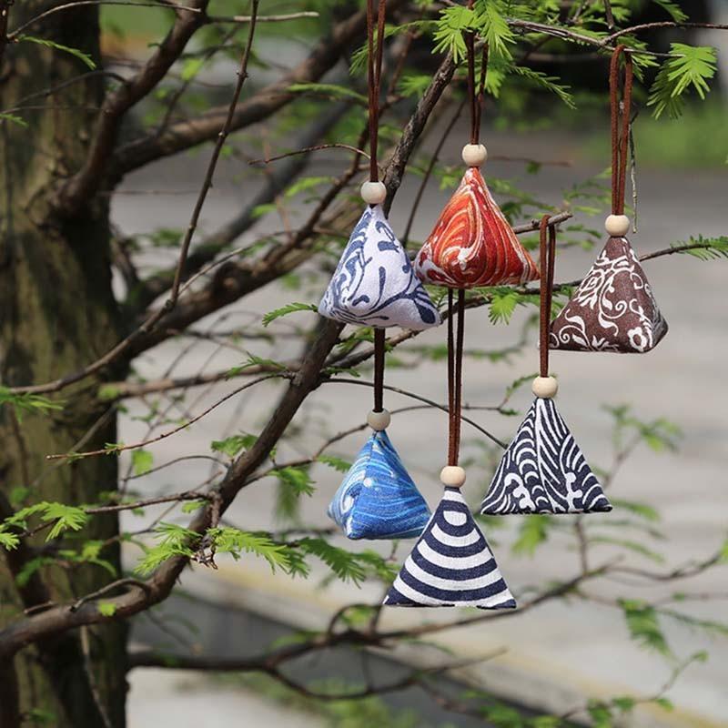 Versatile Handcrafted Zongzi Pendant Sachet With Mugwort For Wardrobes And Cars