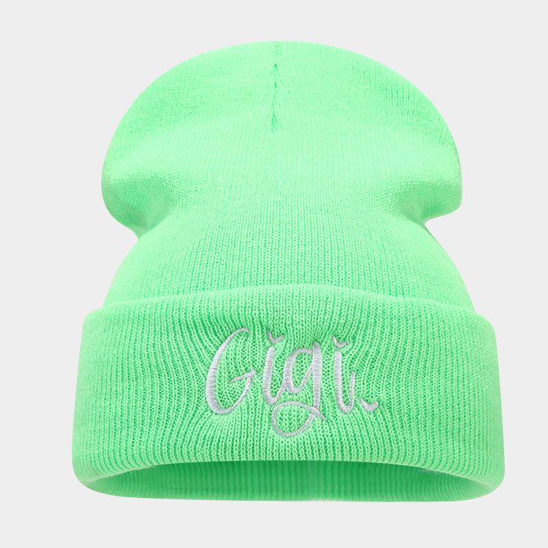 

Новая Мода Вышивка Буквами Шерстяная Шапка-Бини Женская Литературная Ретро Универсальная Повседневная Вязаная Холодная Шапка One size флуоресцентный зеленый