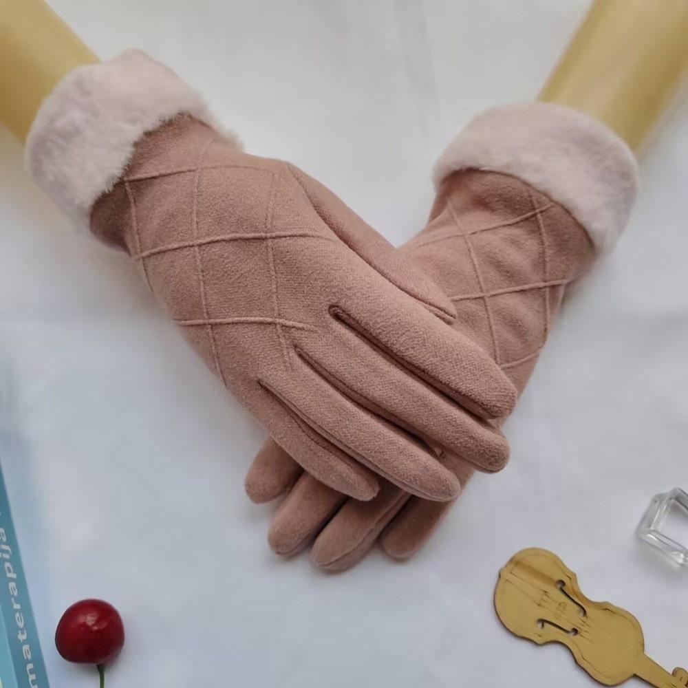 Soft Fleece Cuffs Women's Mittens Warm Touchscreen Gloves New Cycling Mittens  Women's