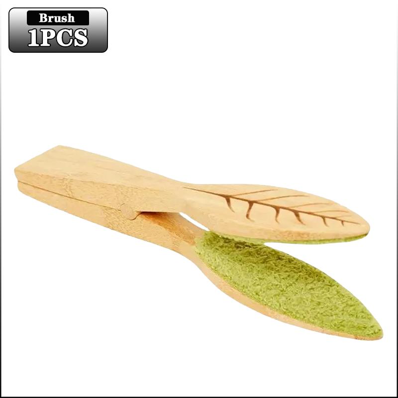 

1-10 шт. Очиститель листьев, удаление пыли из листьев растений, щетка для очистки в форме листа, бытовой инструмент для очистки растений, деревянные щипцы для очистки листьев