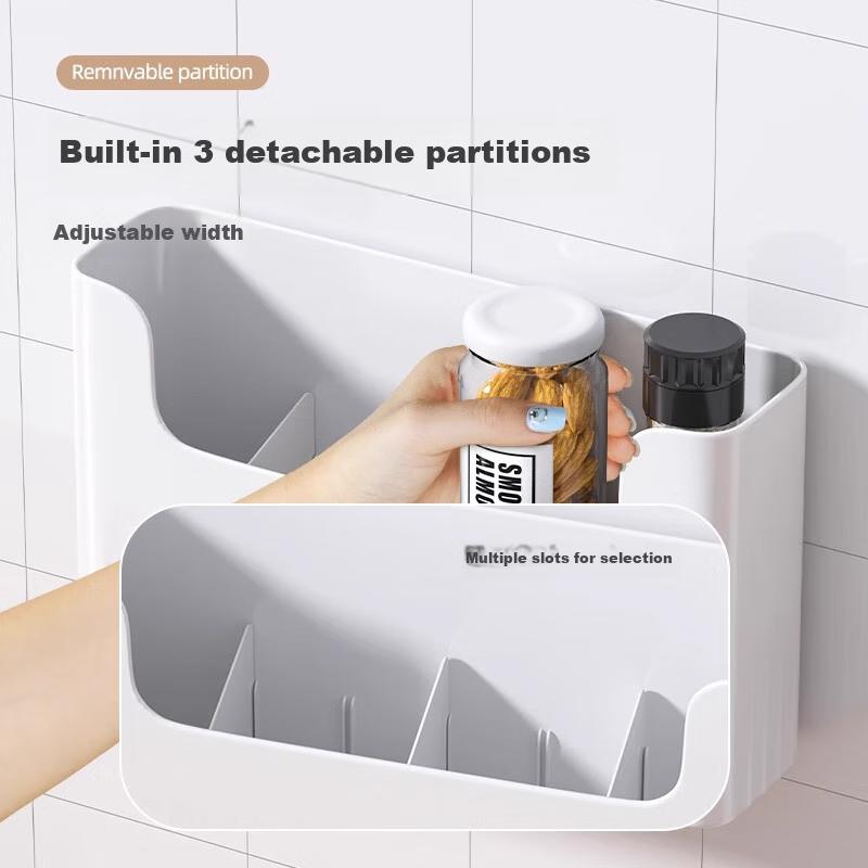Jiadu Storage Box [2 Pieces], Cabinet Door Cling Film Holder, Refrigerator Side Storage Rack, Bathroom Organizer Shelf, Wall-Mounted