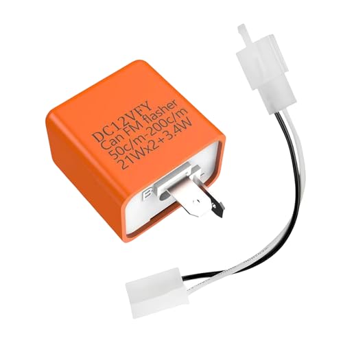 

KICARYAJP Motorcycle Turn Signal Relay 12V IC Relay Compatible with LED 2-Pin Hyper Flash Prevention Conversion Harness IC Turn Signal Relay Hype