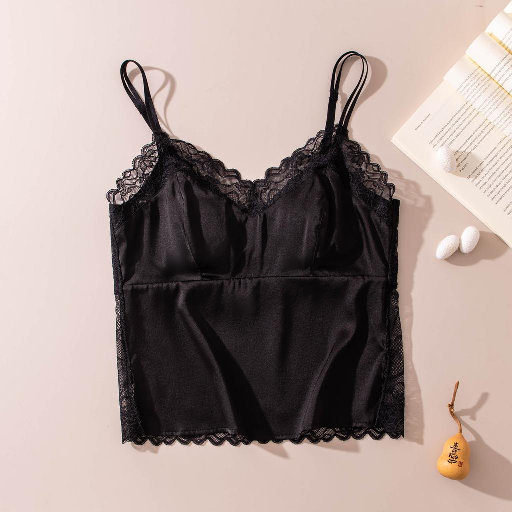 Pure Lace Sling Vest with Fixed Cup Backless Cross Sling Vest