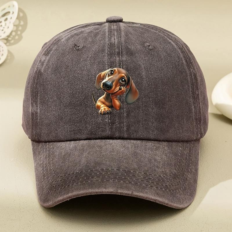 Dog printed baseball cap with fashionable and simple design suitable for daily leisure and versatile use