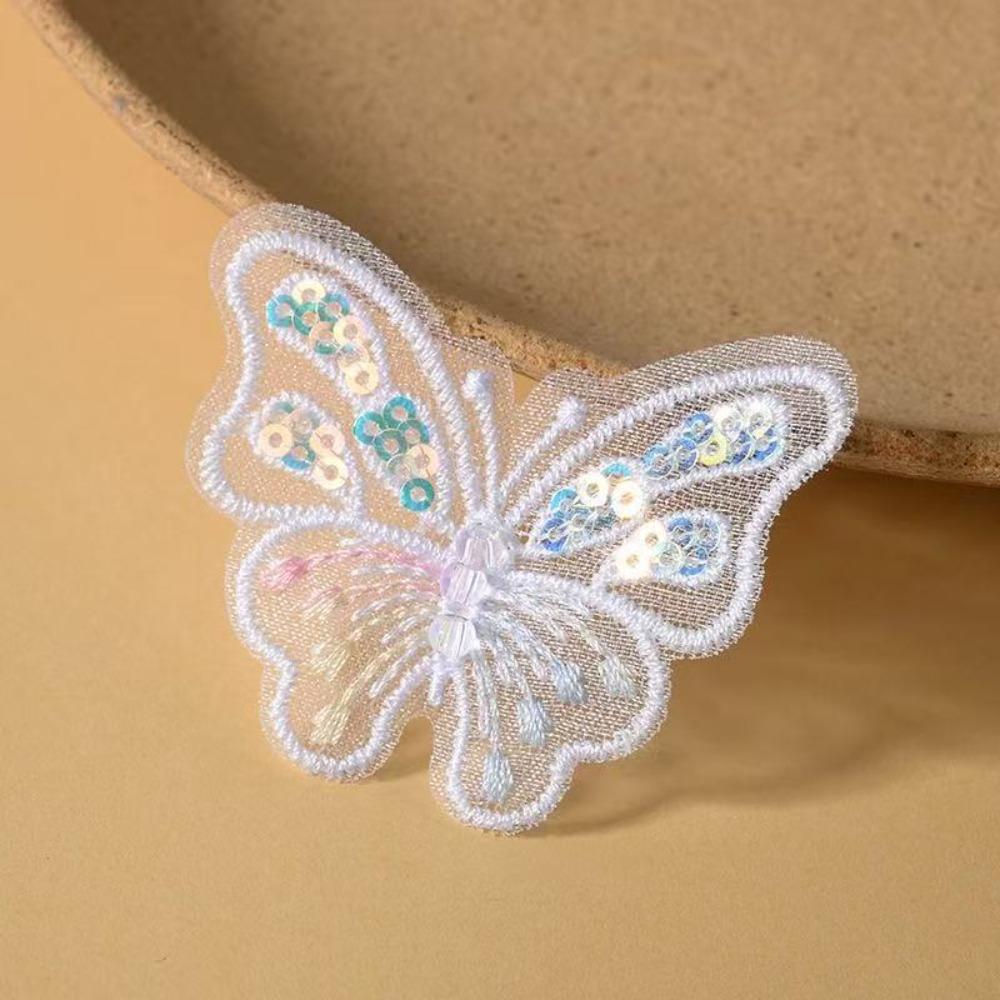 3D Sequins Butterfly Embroidered Patches Single Layer Clothes Sewing Patch  Bridal Hair Accessories