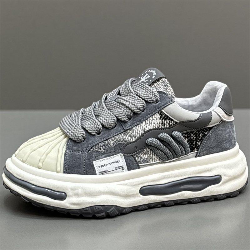 Shell head autumn new thick baseplate shoes color matching casual trendy shoes wear-resistant dad shoes dl