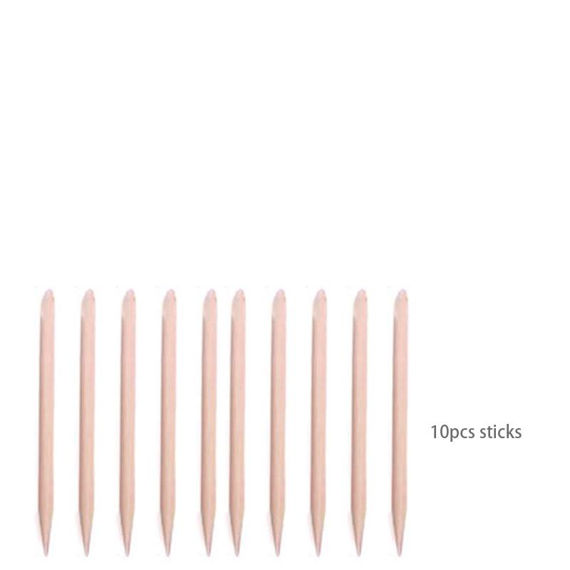 10pcs/set DIY Manicure Tools Nail File Polishing Strip Manicure Orange Wood Stick Dot Drill Stick Dead Skin Push Stick Nail Polishing Stick