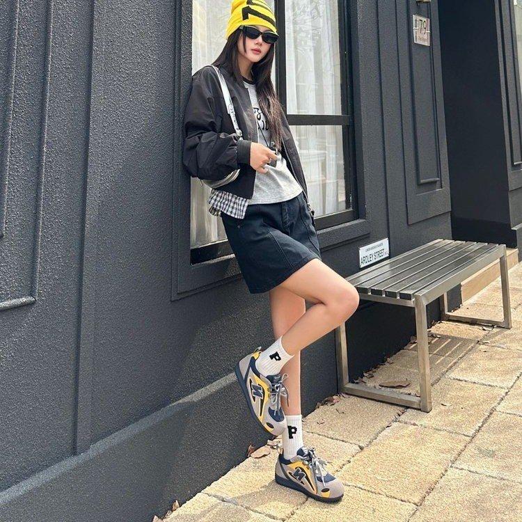 Retro Forrest Gump training shoes women's explosion 2025 autumn new mesh versatile leather platform casual running shoes