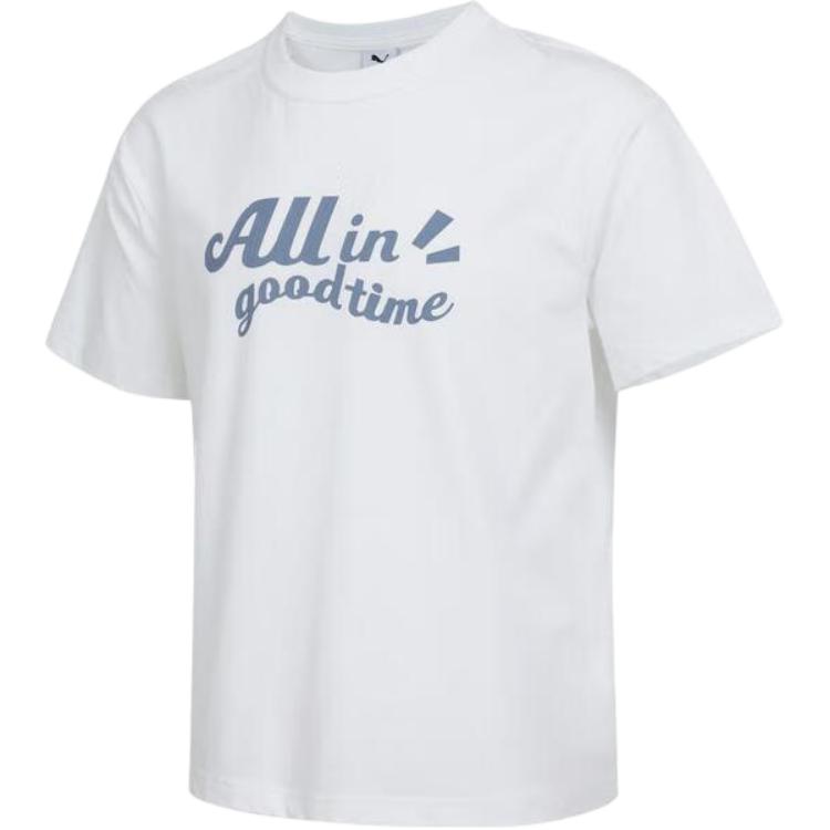 

Puma All In Good Time Round Neck Fashionable Versatile Short Sleeve T-Shirt Unisex Tops 692996-02 XL