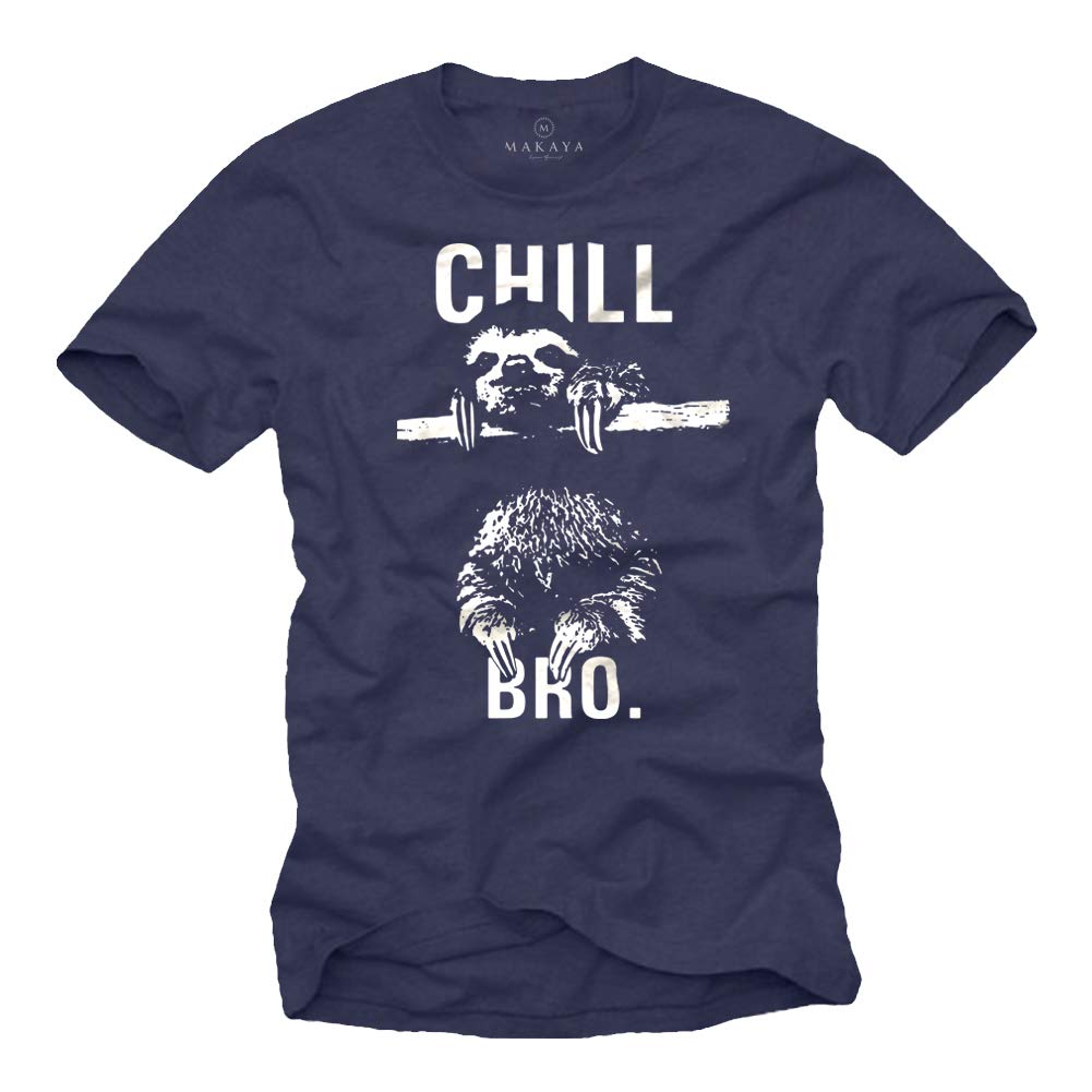 Makaya Cool Swag T-Shirt with Sloth Chill Bro Men's T Shirt Women Fashion Shirt Cute Tops