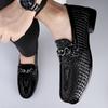 Men's shoes high-end casual dress leather shoes large size one-pedal lazy shoes overfitting Doudou shoes loafers