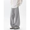 Men American Retro Heavyweight Patchwork Wide Leg Casual Sports Sweatpants