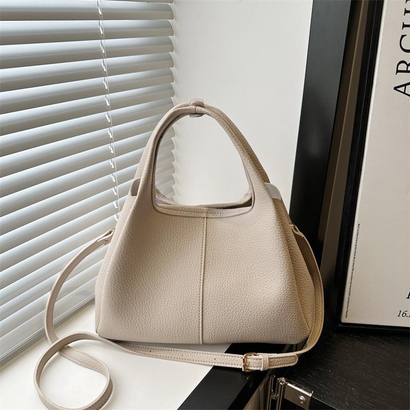 

Сумка женская из кожи с узором личи, сумка-корзина для овощей, сумка-мессенджер, новая однотонная повседневная текстура, для通勤, на одно плечо хаки