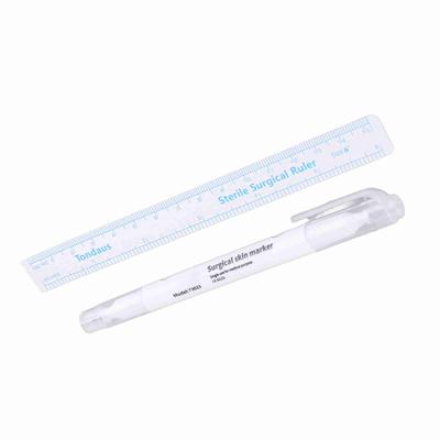 Surgical Piercing Skin Marker Pen With Ruler Tattoo Accessories Double Ended White Handle